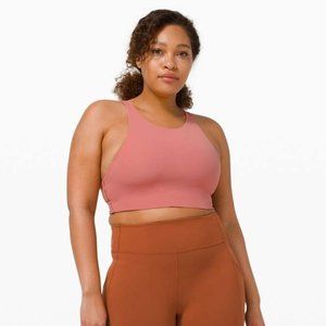 EUC Lululemon Energy Bra High Neck Long Line Brier Rose